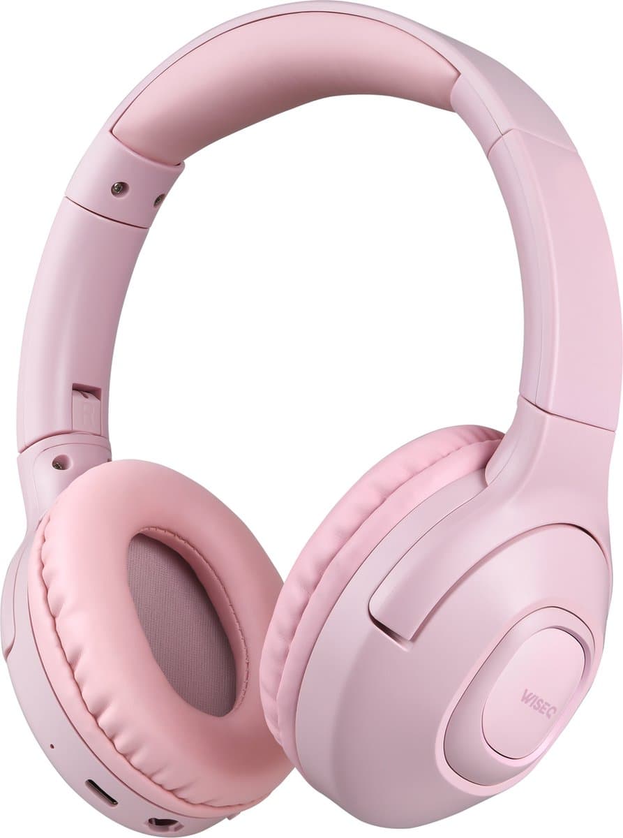 WiseQ Onbreekbare Draadloze Kinderkoptelefoon – Koptelefoon Meisje Bluetooth – Koptelefoon Kinderen Draadloos – Over Ear – 45 Uur Batterij – Met Microfoon – Volumebegrenzer – Roze — afbeelding 1