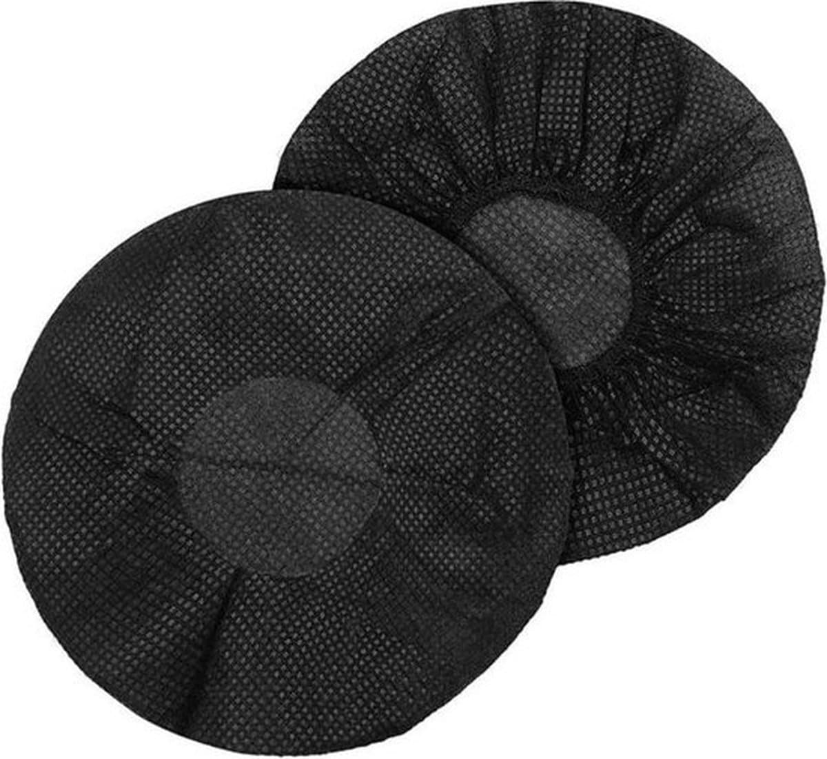 DKT Elastische wegwerp Hygienehoesjes/hoofdtelefoon cover hoes 7cm DKT-HH0007Z 100 stuks | Zwart | universeel — afbeelding 1