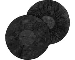 DKT Elastische wegwerp Hygienehoesjes/hoofdtelefoon cover hoes 7cm DKT-HH0007Z 100 stuks | Zwart | universeel