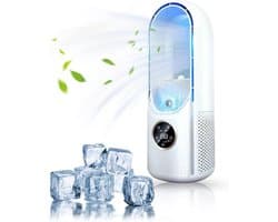 Bladloze ventilator - 6-traps wind- en timerfunctie - koelventilator - USB-multifunctionele conditioner - led-display - bladloze verticale ventilator - geluidsarm - draagbare persoonlijke ventilator voor - Wit