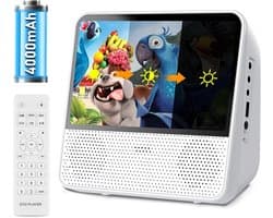 Draagbare DVD-speler met 4000mAh oplaadbare batterij - ondersteunt CD/DVD/Bluetooth/USB/MP3/AV, ingebouwde dubbelluidspreker CD/DVD speler, Afspelen in geheugen/Afstandsbediening/Timer - (wit)