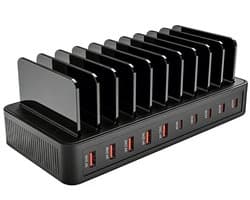 ZENC® 10 Poorten Oplaadstation Geschikt voor Telefoon en Tablet - 100W Snellader - Multi Oplader - Zwart