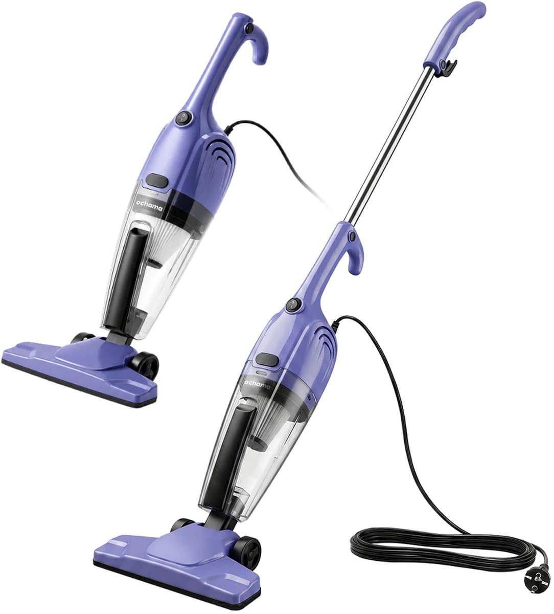 2-in-1 hand-/steelstofzuiger met snoer 0,5 l - lichtgewicht stofzuiger, 500 W hoge zuigkracht, slanke behuizing, zichtbaar stofreservoir, eenvoudig te monteren/demonteren - ideaal voor woningen met huisdieren en kleine ruimtes, huishoudelijk gebruik — afbeelding 1