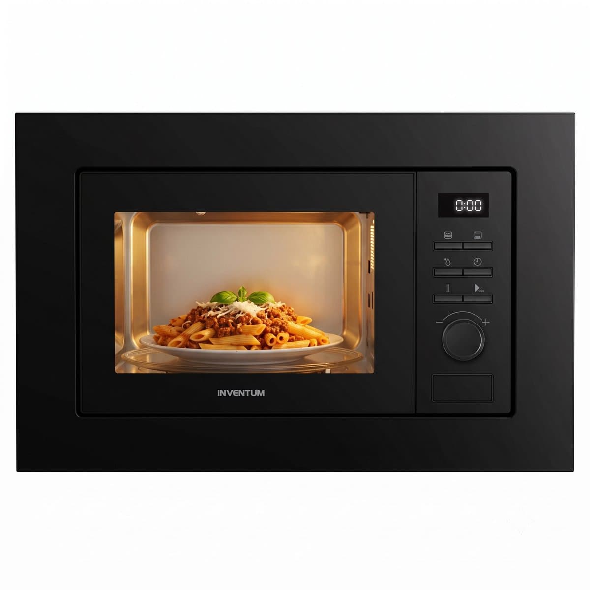 Inventum IMC6020FZWA Inbouwmagnetron met grill - 21L - 800W - 38cm - 8 kookprogramma's - Zwart — afbeelding 1
