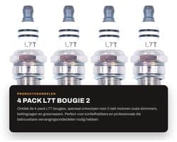Bougie L7T 4-Pack - 2-Takt Bougie - Vervangende Accessoires - Universele Bougie - Hoogwaardige Kwaliteit - Verbeterde Motorprestaties - Spark Plug