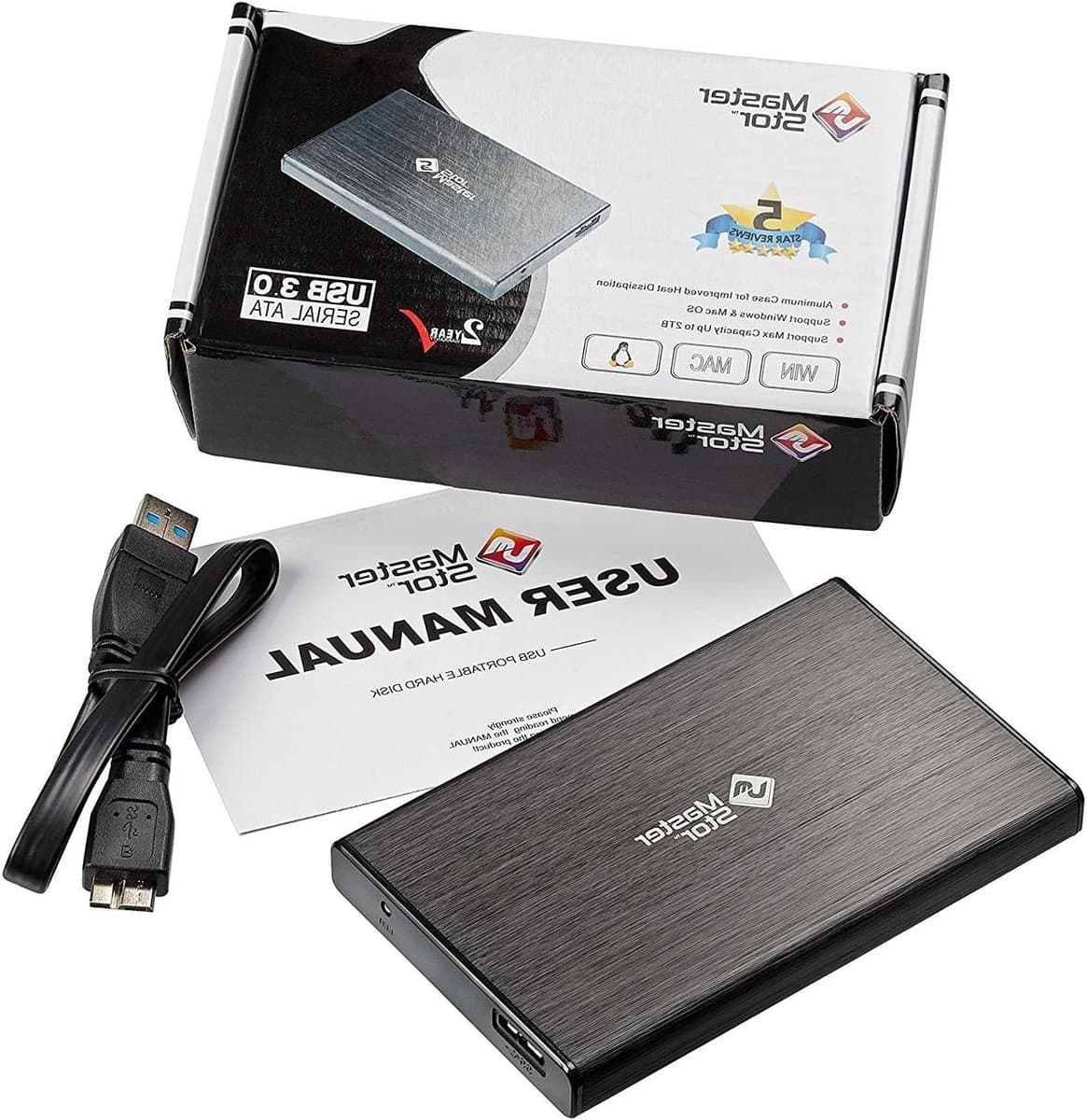 Externe Harde Schijf - Draagbare Opslag - Bestanden Overzetten - Supersnelle USB 3.0 - 500 GB - Zwart — afbeelding 1