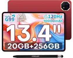 SnelShoppen - 13.4 Inch Tablet met 120Hz Scherm, 20GB RAM, 256GB Opslag, Android 15, 4G LTE, 13MP Camera, Gaming Tablet voor Werk en Entertainment