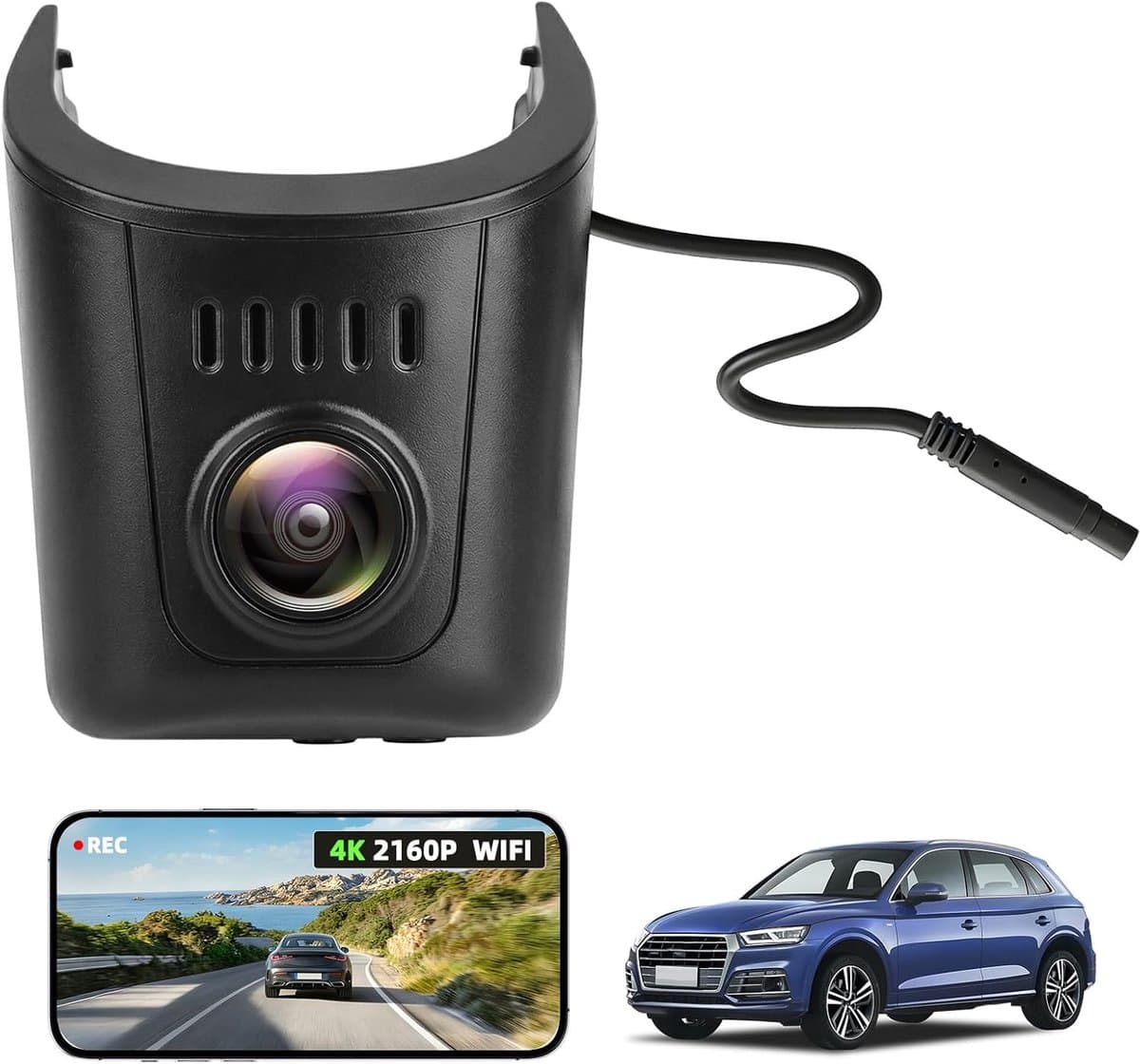 SnelShoppen - 4K Dashcam voor Porsche Cayenne en 911 - Autocamera 2160P 30 fps - Wifi Video G-sensor Loop-opname - OEM Audi-accessoires — afbeelding 1