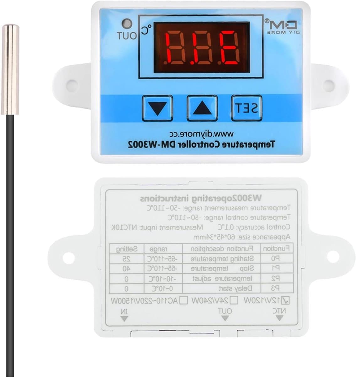 Digitale Temperatuurregelaar DC 12V Thermostaat voor Verwarming en Koeling met NTC Sensor — afbeelding 1