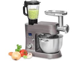 Planetaire Mixer - Keukenmachine Kneedmachine - Bakken en Koken - 12 Snelheden Timer - 62 Liter - Grijs