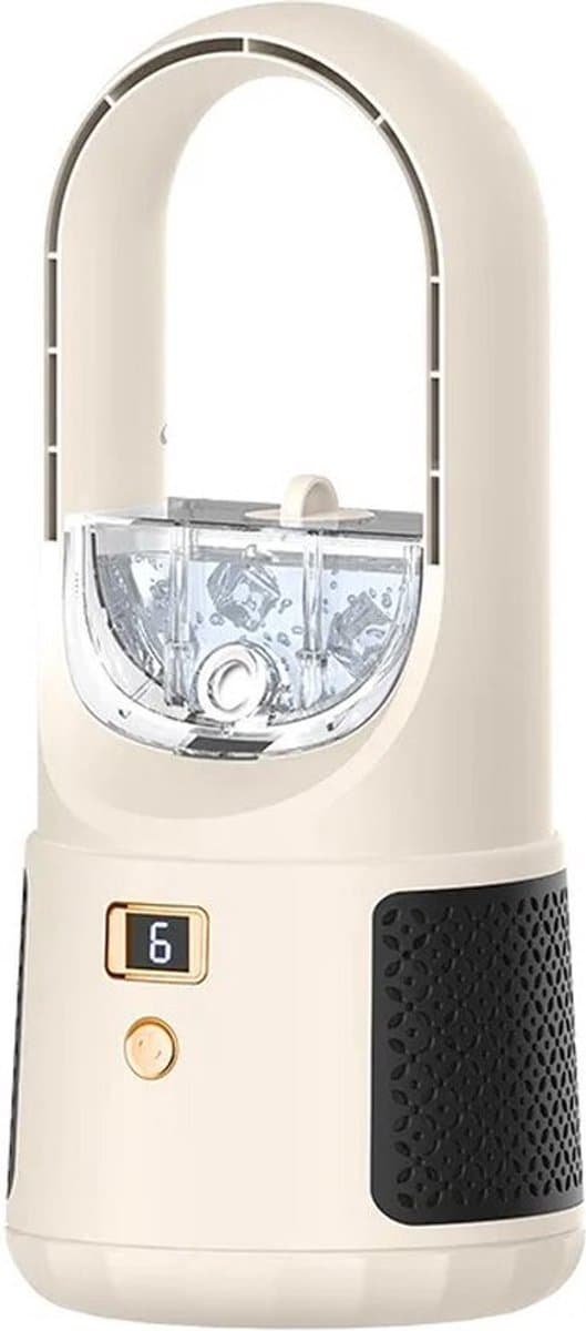 Draagbare airconditioner - Verdampingskoeler - Ventilator - Zes snelheden - Luchtverfrisser - Luchtbevochtiger - Stille werking - Gebroken wit — afbeelding 1