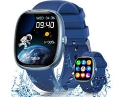 FOSMET Smartwatch Kinderen - Met Telefoonfunctie - 1,5 Inch Display - IP68 Waterdicht - 20 Sportmodi - Hartslagmeter - Slaapmonitor - Stappenteller - Wekker - Oproepfunctie - SOS Knop - Compatibel met iOS/Android - Cadeau voor Kinderen - Jongen