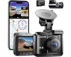 Dashcam Auto Voor en Achter - 4K UHD - GPS - WiFi 6 - Nachtzicht - Parkeerbewaking