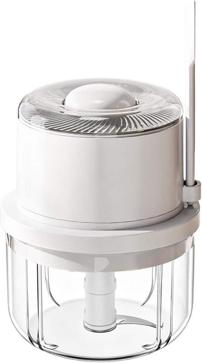 Mini Hakmolen - Elektrische Chopper - Keuken Assistent - Draadloos Werken - 350 ml - Wit — afbeelding 1