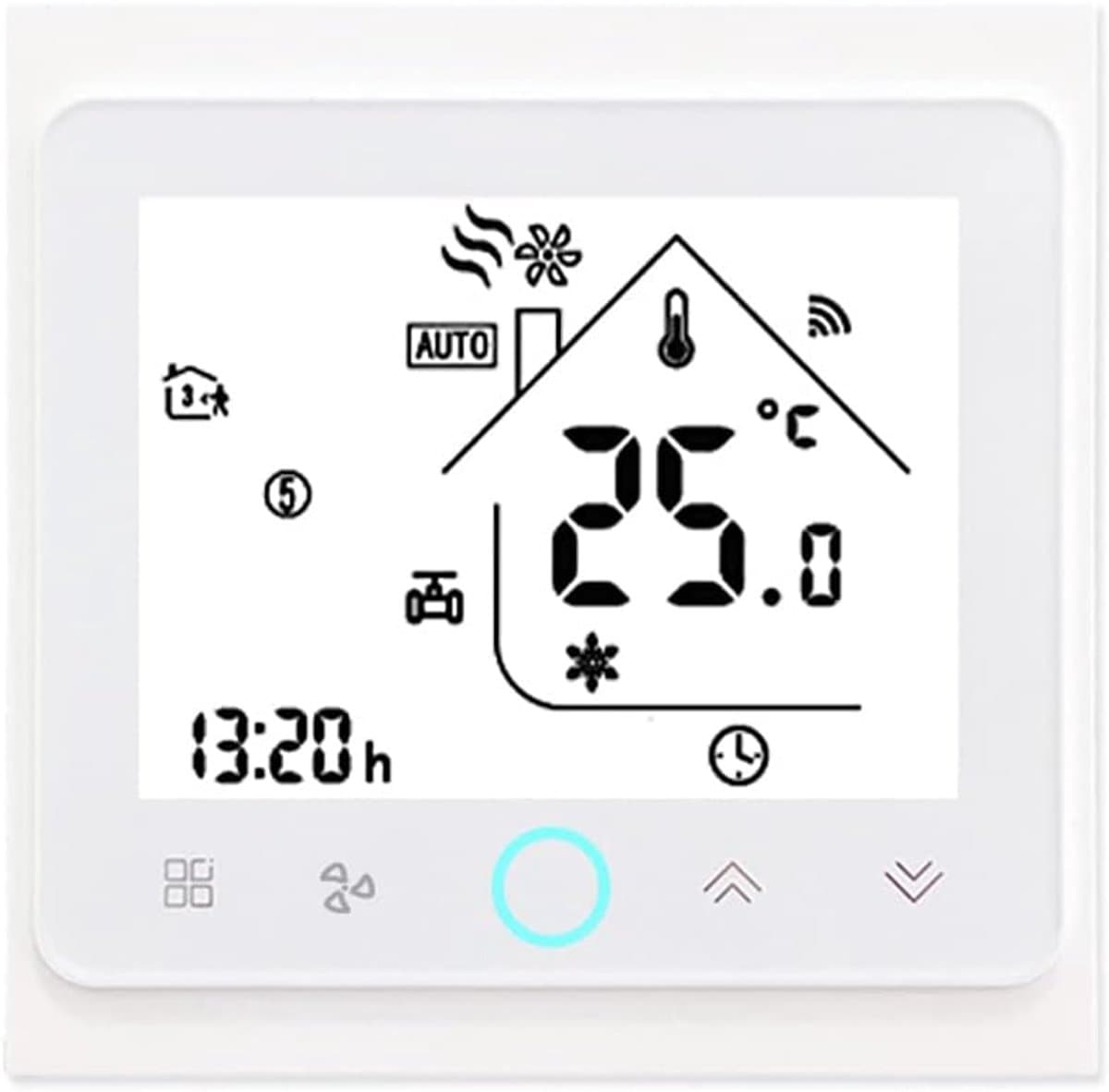 Slimme Thermostaat - Klimaatregelaar Temperatuurcontroller - Energie Besparen - Wekelijks Programmeerbaar - 60 mm Montageafstand - Wit — afbeelding 1
