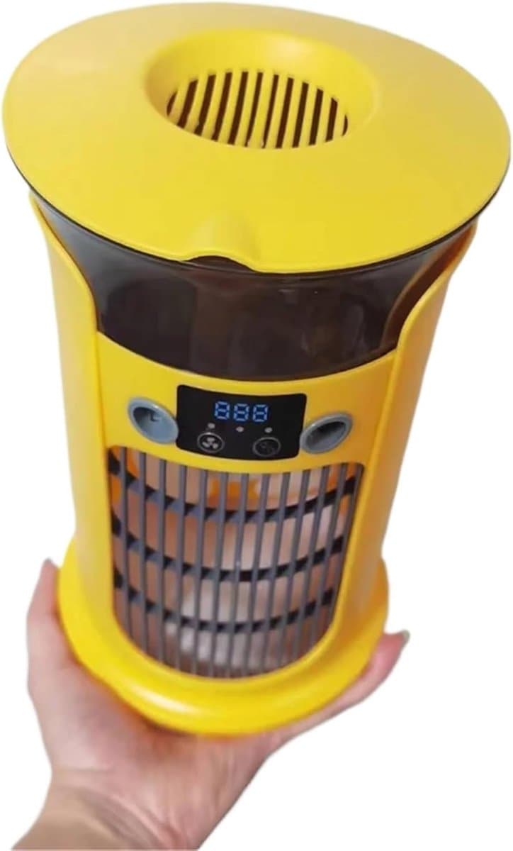 Luchtkoeler - Ventilatoren - Aircooler - Mini-draagbare airconditioner - Mobiele luchtkoeler - Mini airco - Bladloze ventilator - Stil - 880ml watertank - Met LED verlichting - Voor bureau en slaapkamer - Geel — afbeelding 1