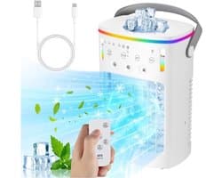 4-in-1 draagbare airconditioner - Met afstandsbediening - Draagbare luchtkoeler voor de slaapkamer (zonder flexibele slang) - Mini-airconditioner - Ventilator - Airconditioner - Luchtkoeler (drie standen)