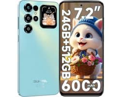 OUKITEL C68 Plus Mobiele Telefoon met 512 GB Opslag, 6000 mAh Accu, Android 15, Dubbel Beeldscherm