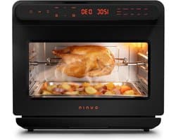 Multifunctionele Oven - Heteluchtfriteuse Mini-oven - Gezond Koken - 8-in-1 Stoomfunctie - 12 Liter - Zwart