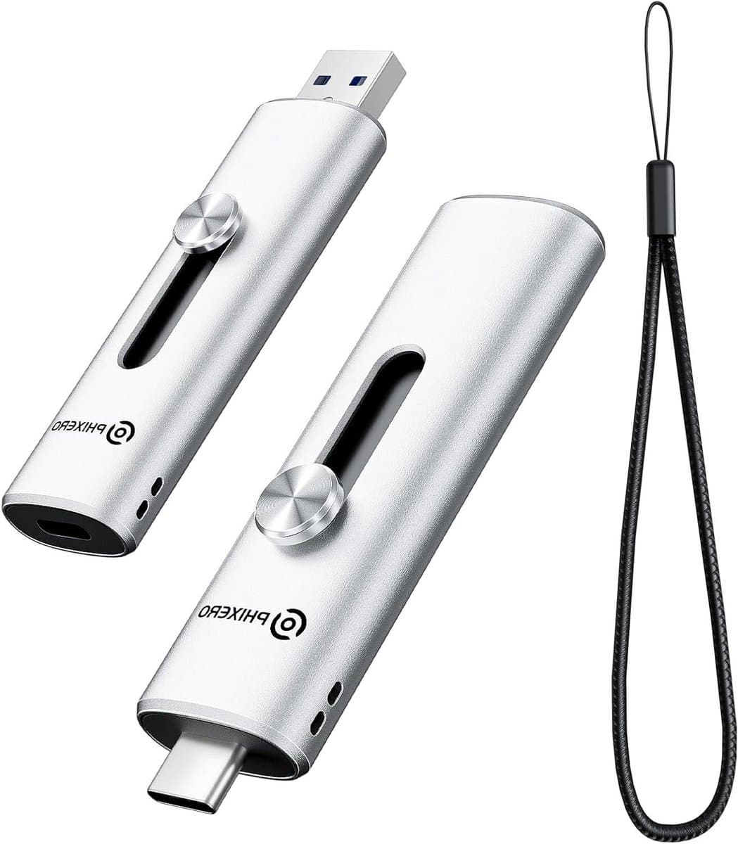 Dubbele poort USB-drive - Geheugenstick - Bestanden Overzetten - Snelle USB 3.2 - 512 GB - Zilverkleurig — afbeelding 1
