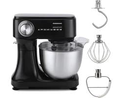Keukenmixer - Planetaire mixer - Bakken en koken - 12 snelheden - 3.5L kom - Zwart