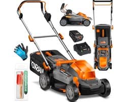 Accugrasmaaier - Draadloze maaier - Gazon onderhoud - Twin-Power accu - 33 cm maaibreedte - Zwart