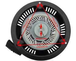 Dailygoods - Grasmaaier Terugslag Starter Vervanging - Grasmaaier Accessoire - Duurzaam Metaal - 170 mm Gatenafstand - Voor Hecht Grasmaaiers - 1x Ter...
