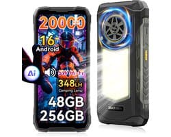 Robuuste Smartphone - Blackview Rock 5 - 48GB RAM - 256GB ROM - 20000 mAh - 6,78" 120Hz - Android 16 - Nieuwe telefoons 2026 - Zwart