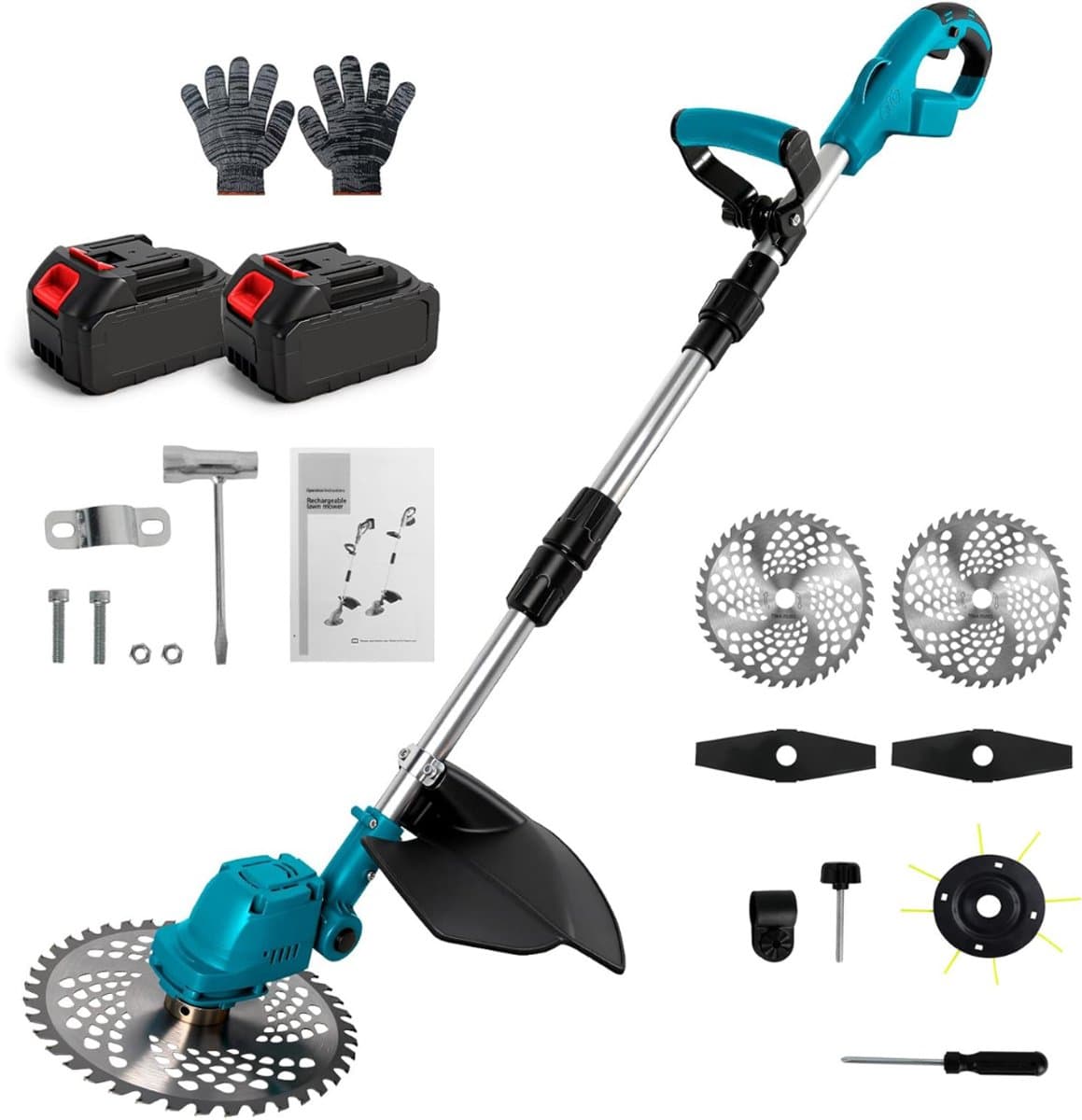 CRLYN® Grasmaaier Elektrisch - Grastrimmers met Accu - Blauw — afbeelding 1
