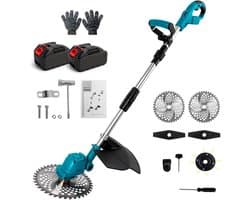 CRLYN® Grasmaaier Elektrisch - Grastrimmers met Accu - Blauw