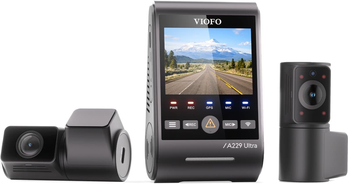 VIOFO A229 Ultra 3CH - 4K Dashcam - 3 Kanaals Opname - Sony STARVIS 2 - Wifi, GPS & Parkeerstand — afbeelding 1