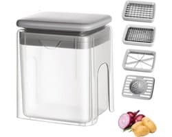 Groentehakselaar - Keuken Gadget - Voedselbereiding Vereenvoudigen - Roestvrijstalen Messen - 35x10x3cm - Grijs