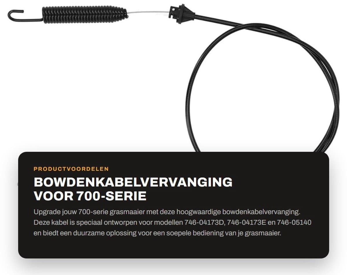 Dailygoods- Grasmaaier Bowdenkabelvervanging - Duurzaam - Eenvoudige Installatie - Compatibel met 746-04173D/E - Betrouwbare keuze - Verbeterde prestaties - Maaiersnoer — afbeelding 1