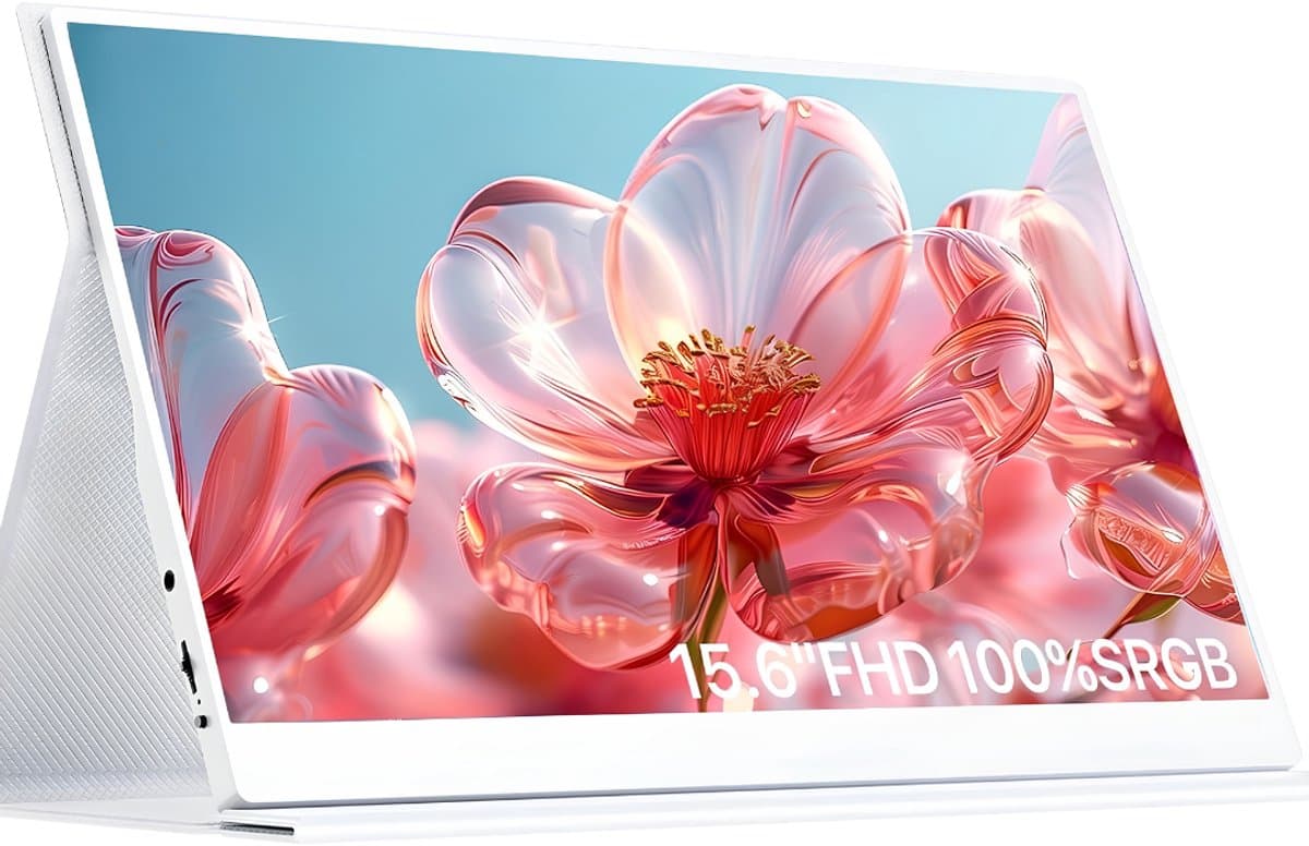 KAD® Portable Monitor - 15.6 Inch - Draagbare Monitor - Draagbaar Scherm - Wit - 21cm x 38cm x 49cm — afbeelding 1