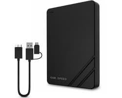 Cor.Speed Externe harde schijf 500 GB met USB C adapter - Harde schijf extern - HDD
