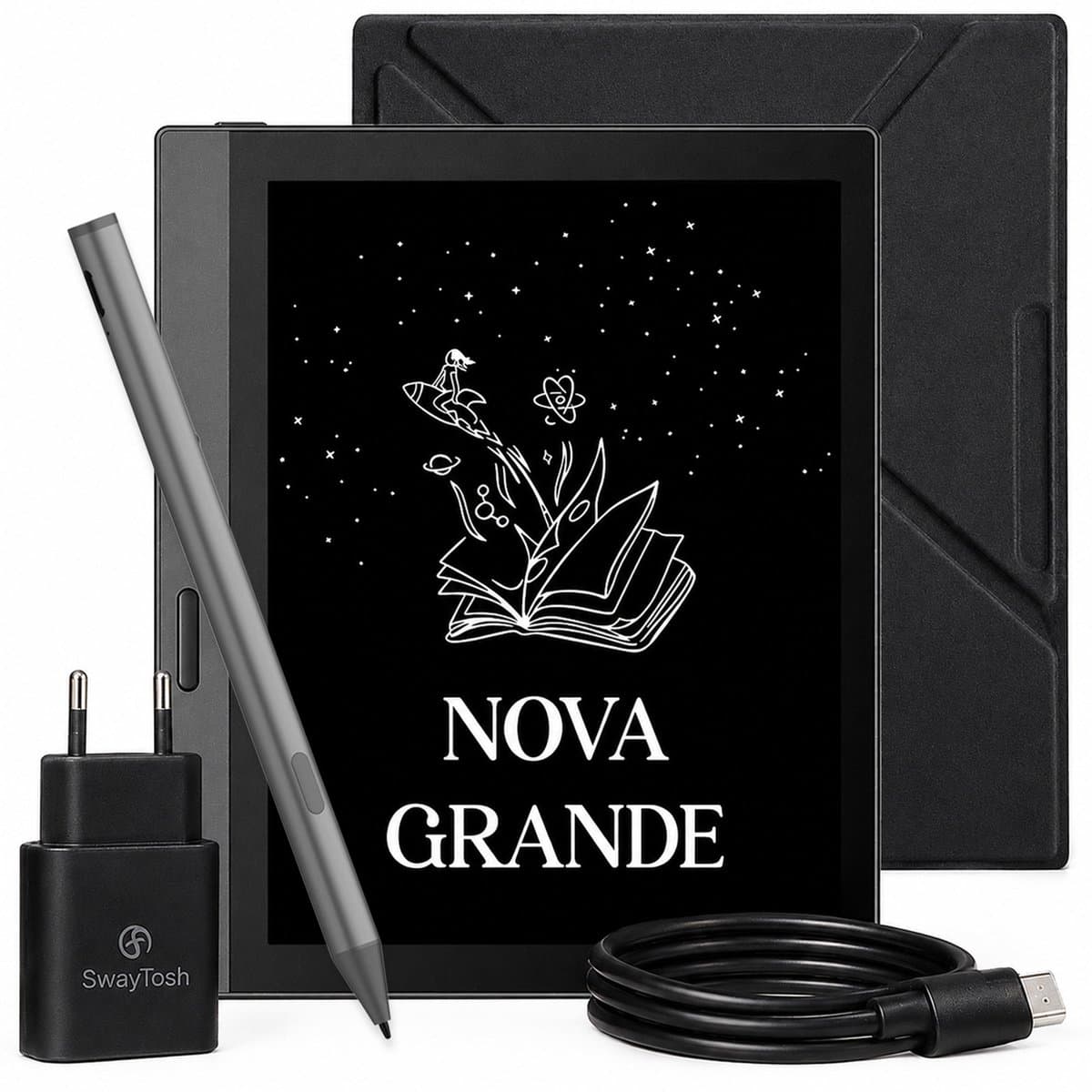 SwayTosh E-Reader Nova Grande – Met Nova Stylus - 7 inch 2026 – 32GB + Cloud Opslag – Ereader Met Luxe Hoes – Storytel-Ondersteuning – Schermverlichting en Nachtmodus – E Reader Voor Ebook & Luisterboeken – Met Oplader — afbeelding 1
