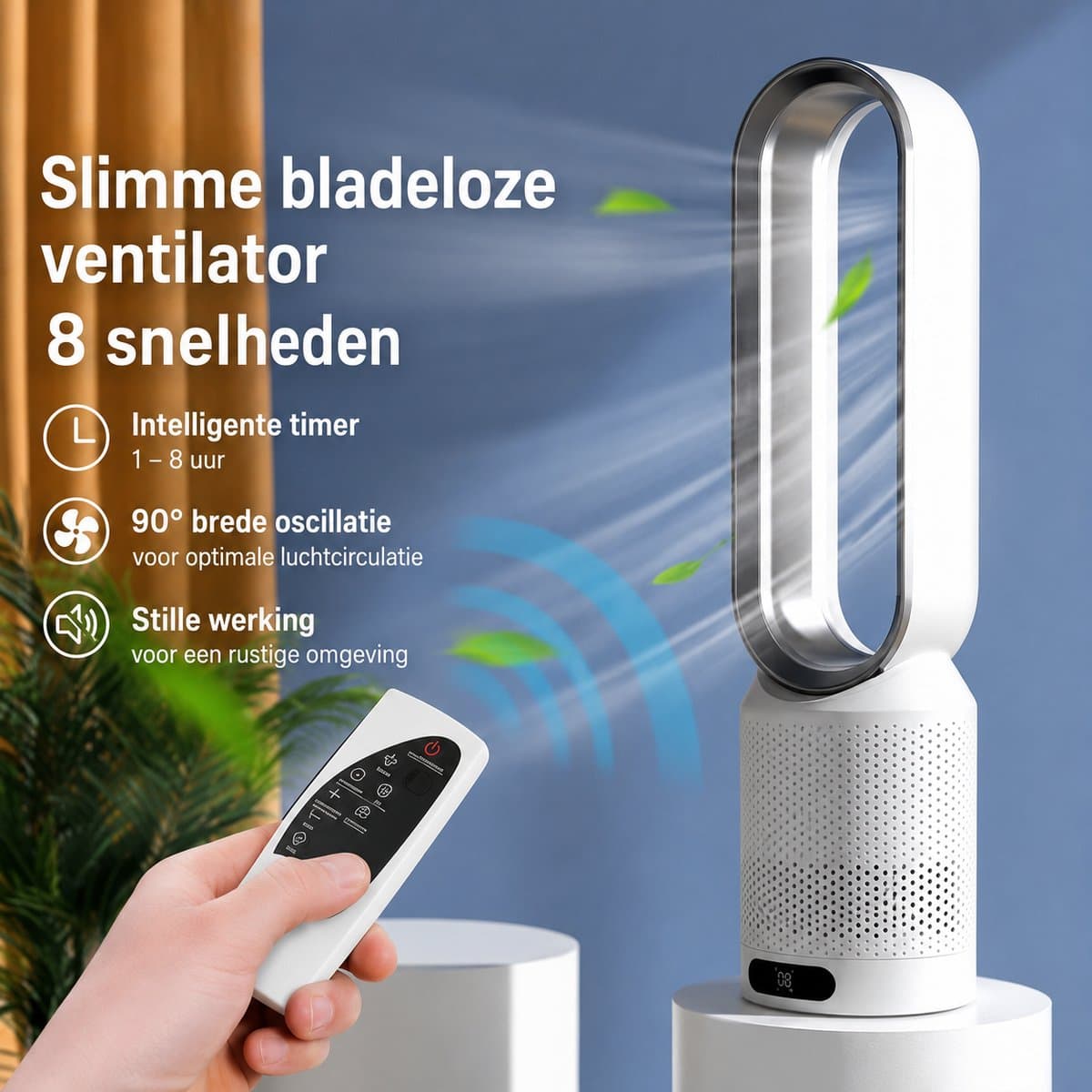 Parasha Nova Ventilator - Bladloze ventilator met ijsnevelkoeling - Elektrische Ventilator Luchtzuiverende Circulatie Torenventilato — afbeelding 1