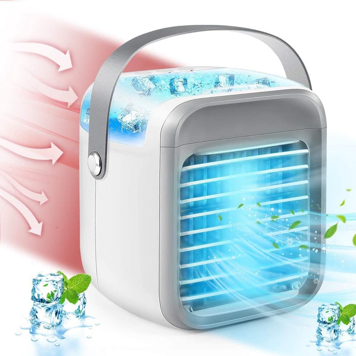 Draagbare airconditioner, persoonlijke luchtkoeler, airconditioner met drie snelheden en handvat, geschikt voor kantoren, woningen, scholen en buitengebruik. — afbeelding 1