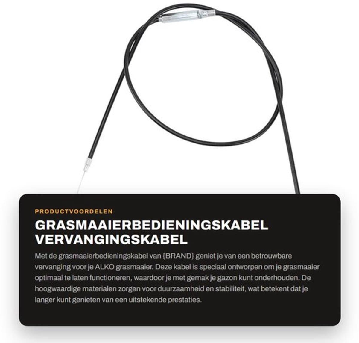 Grasmaaierbedieningskabel 1,4 M - Vervanging - Tuingas - Tractiemotor - Hoogwaardig Rubber/Staal - Flexibel en Duurzaam - Bedieningskabel — afbeelding 1