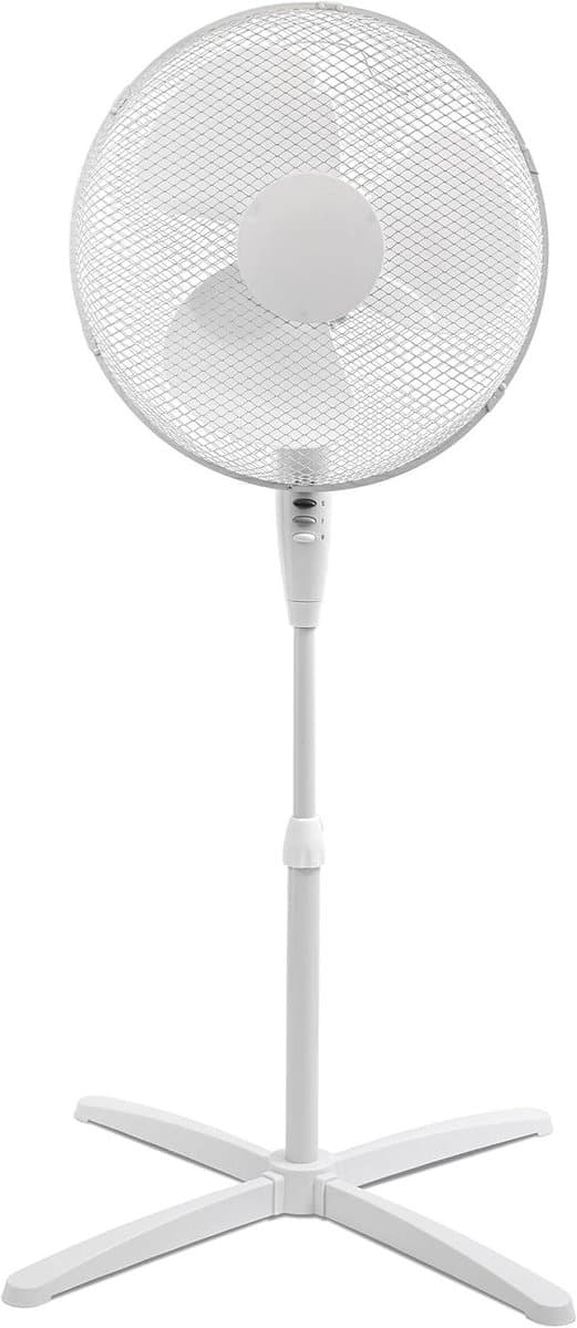 Staande ventilator - Vloerkoeler - Zomerse verkoeling - Verstelbare hoogte - 40 cm - Wit — afbeelding 1