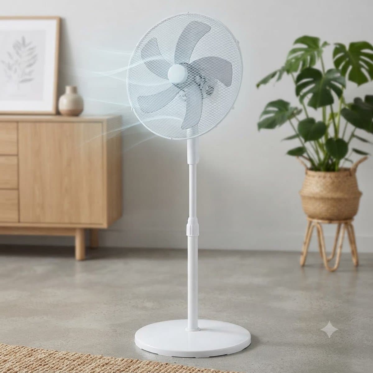 Statiefventilator - Tafelventilator -25cm - 85W - 3 Snelheden - Oscillatiefunctie - Kantelbaar - Zwart — afbeelding 1