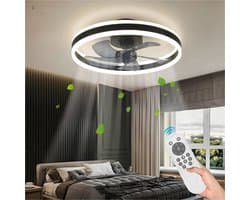 Plafond Ventilator Lamp - Moderne Verlichting - Slaapkamer Koeling - Geïntegreerd Design - 40cm LED 48W - Wit