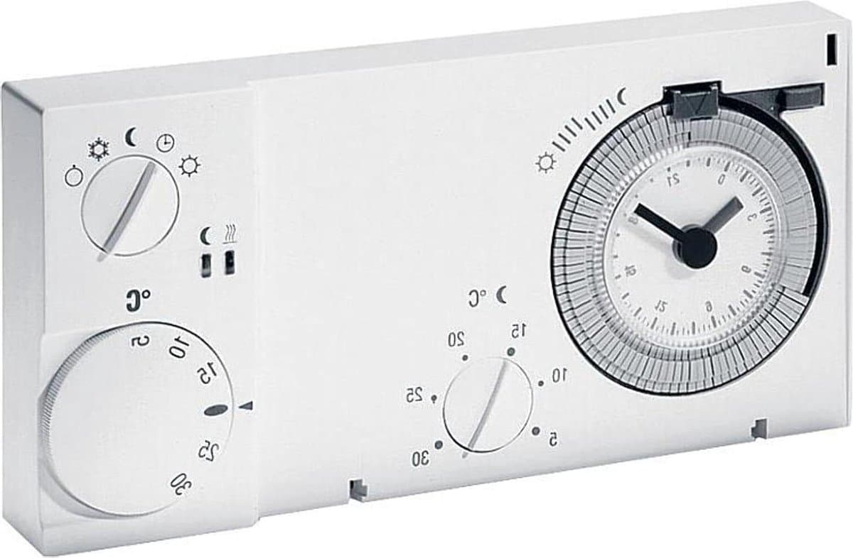 Kamerthermostaat Inbouw - Regelaar Dagprogramma - Verwarming Regelen - Eenvoudige Bediening - 5-30 °C - Zuiver Wit — afbeelding 1