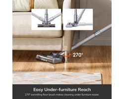 Steelstofzuiger - Vacuum Cleaner - Draadloze Stofzuiger- Kruimeldief Snoerloos - met 21kPa Zuigkracht - Handstofzuiger - LED-Verlichting, 40 Min. Gebruiksduur, 1.2L Stofreservoir