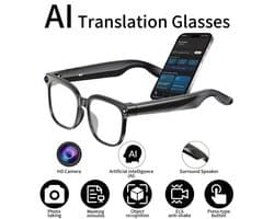 PEJE AI Slimme Bril met Camera - 1080P HD Opname, ChatGPT AI-Assistent, Realtime Vertaling, Audio-opname & Kleurveranderende Lenzen