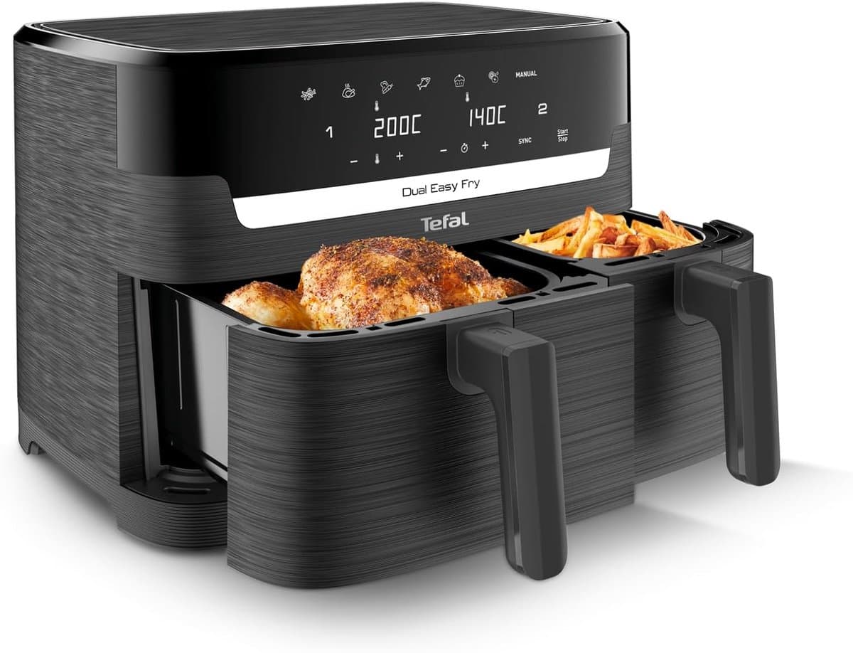 Dubbele Airfryer - Heteluchtoven - Maaltijden Bereiden - Twee Laden - 83 Liter - Antraciet — afbeelding 1
