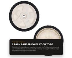 Dailygoods- Aandrijfwiel Vervanging voor Toro - 2 Wielen - Wielmaat 8" - Boring Maat 1/2" - Naafoffset 3/4" - Compatibel met diverse modellen - Maaiwiel