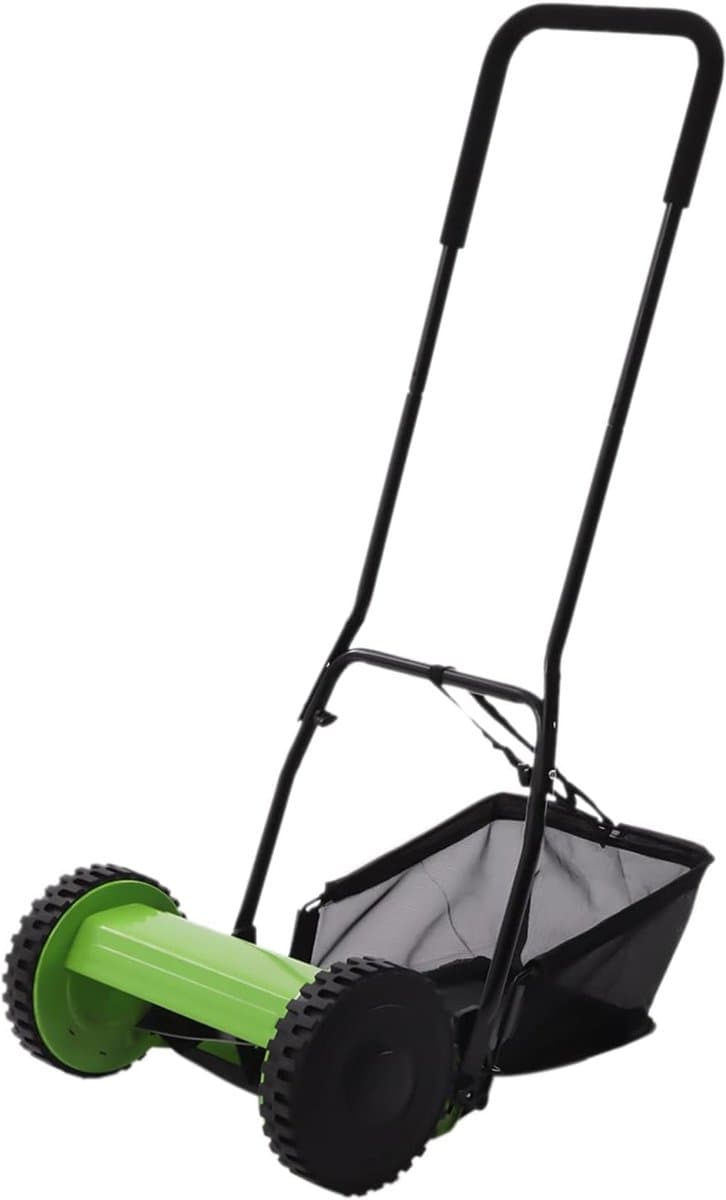 Handgrasmaaier - Duwmaaier Grasmaaier - Gazon Onderhouden - 5 Stalen Bladen - 30 cm Snijdbreedte - Zwart Groen — afbeelding 1