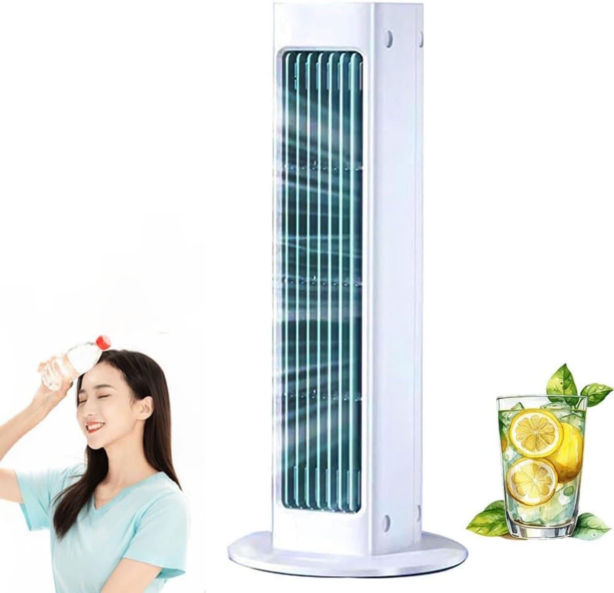 KZQ Draagbare Usb Luchtkoeler Ventilator Met Dubbele Stand Ultrastil Voor Keuken En Slaapkamer Wit — afbeelding 1