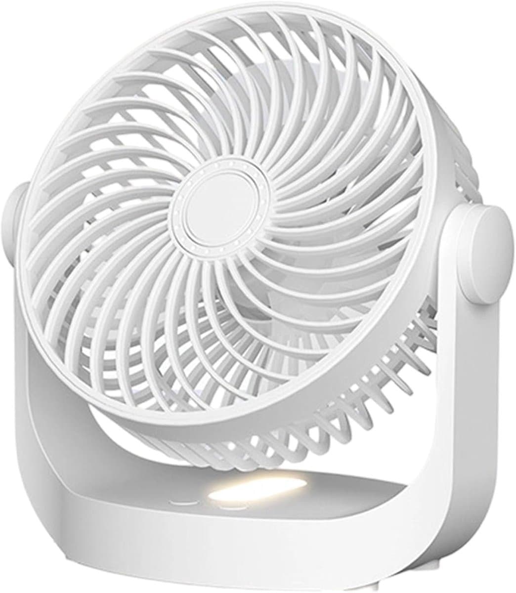 VHV - Ventilator - Tafelventilator - Luchtcirculatie Ventilator met Sfeerverlichting - Draagbare Wandventilator 1200mAh - Krachtige 3-in-1 Tafel- en Muurventilator voor Kantoor, Keuken en Badkamer - Wit — afbeelding 1